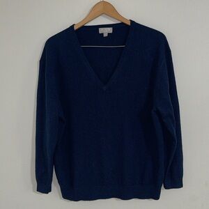 j crew v neck blue cashmere sweater Men's Navy V-Neck Sweater small